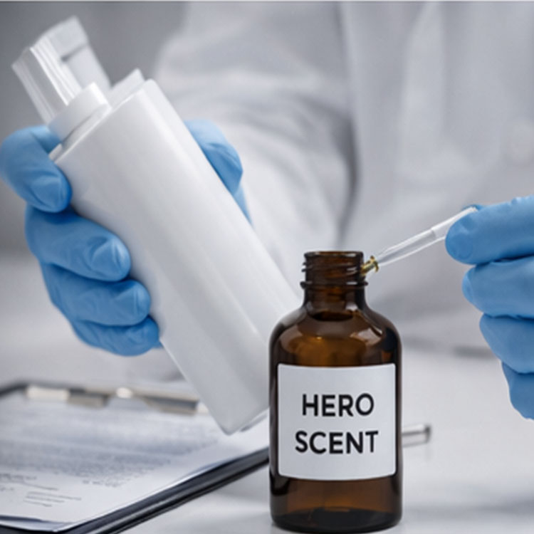 Unifying scent across a haircare line standardizing one hero scent